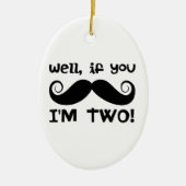 2e verjaardag van de Mustache Keramisch Ornament (Voorkant)