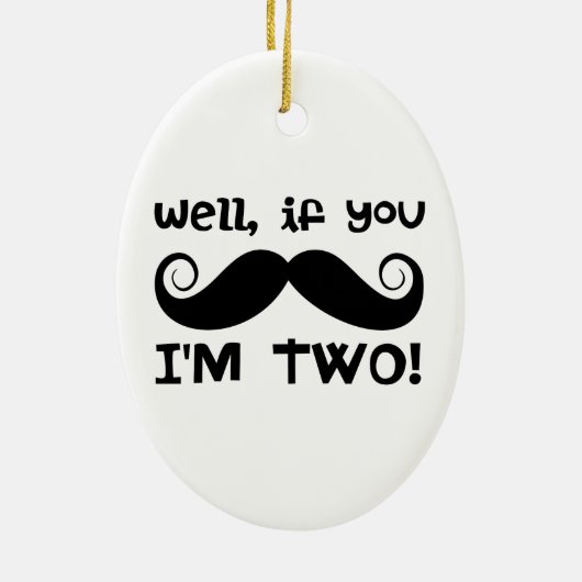 2e verjaardag van de Mustache Keramisch Ornament (Achterkant)