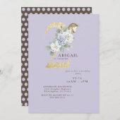 2e verjaardag van de Paarse uitnodiging voor Pony (Voorkant / Achterkant)