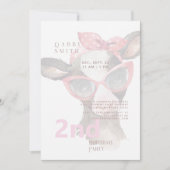 2e verjaardag van de roze Koe roze Kaart (Voorkant)