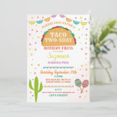 2e verjaardag van de Taco Fiesta Birthday Party Me Kaart (Staand voorkant)
