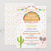 2e verjaardag van de Taco Fiesta Birthday Party Me Kaart (Voorkant / Achterkant)