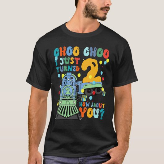 2e verjaardag van de Treinpartij Choo Choo Ik draa T-shirt (Voorkant)