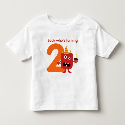 2e verjaardag van de Tshirt Cute Monster (Voorkant)