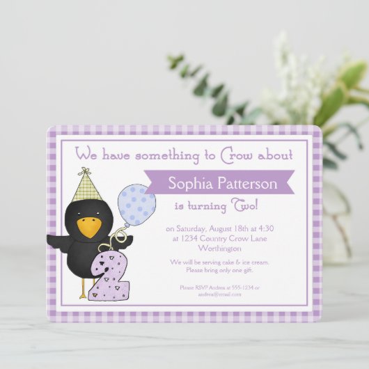 2e verjaardag van de uitnodiging van de Birthday C (Staand voorkant)