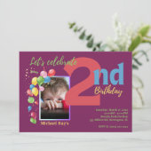 2e verjaardag van de uitnodiging van de fotopartij (Staand voorkant)