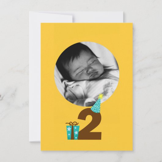 2e verjaardag van de uitnodiging van de Kinderpart (Achterkant)