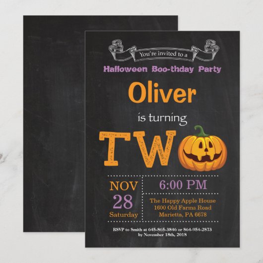 2e verjaardag van de uitnodiging van de partij Hal (Voorkant / Achterkant)