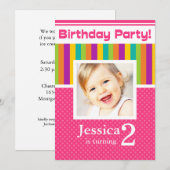 2e verjaardag van de uitnodigingen van de Partij v (Voorkant / Achterkant)