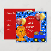 2e verjaardag van de vrijdagspots Lion Truck Cupca Kaart (Voorkant / Achterkant)