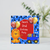 2e verjaardag van de vrijdagspots Lion Truck Cupca Kaart (Staand voorkant)