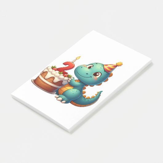 2e verjaardag van Dino Post-it® Notes (Schuin)