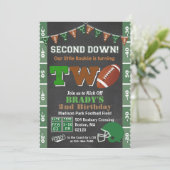 2e verjaardag van het Football van Birthday Party Kaart (Staand voorkant)
