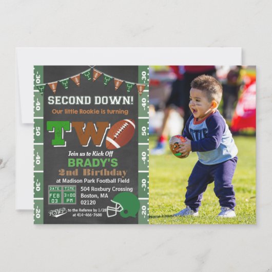 2e verjaardag van het Football van de partij Chalk Kaart (Voorkant)