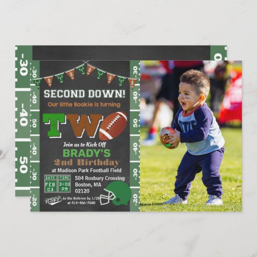 2e verjaardag van het Football van de partij Chalk Kaart (Voorkant / Achterkant)