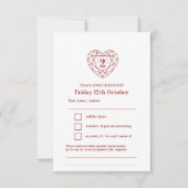 2e verjaardag van het garnethartantwoord RSVP (Voorkant)