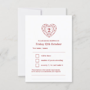 2e verjaardag van het garnethartantwoord RSVP