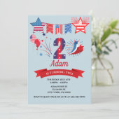 2e verjaardag van het meisje van 4 juli Vierde Kaart (Staand voorkant)