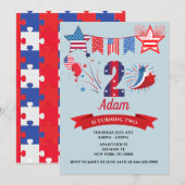 2e verjaardag van het meisje van 4 juli Vierde Kaart (Voorkant / Achterkant)