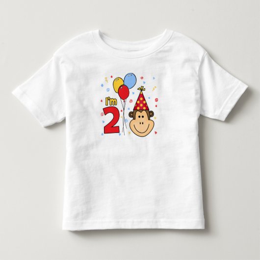 2e verjaardag van het Monkey Face Kinder Shirts (Voorkant)