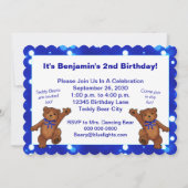 2e verjaardag van Teddy Bear Party - Aangepaste fo Kaart (Achterkant)