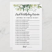 2e verjaardag van Trivia editable game (Voorkant / Achterkant)