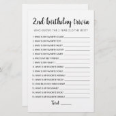 2e verjaardag van Trivia editable game (Voorkant / Achterkant)