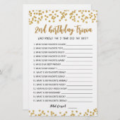 2e verjaardag van Trivia editable game (Voorkant / Achterkant)