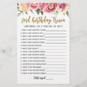 2e verjaardag van Trivia editable game (Voorkant)