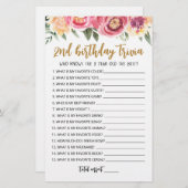 2e verjaardag van Trivia editable game (Voorkant / Achterkant)