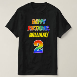 2e verjaardag — vet, leuk, regenboog 2, aangepaste t-shirt