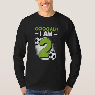 2e verjaardag Voetdag Voetbal Vertrouwde dag Parti T-shirt