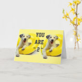 "2e VERJAARDAG" VOL PLEZIER EN KUSJES, OOK! Kaart (Gele Bloem)