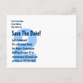 2e verjaardag voor jongen Save the Date Blue V07A Aankondigingskaart (Achterkant)