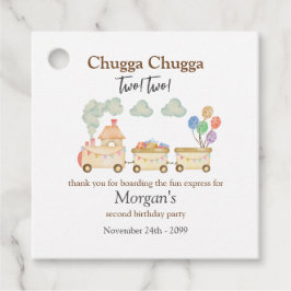 2e Verjaardag Waterverf Brown Train Fun Express Bedankjes Labels