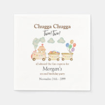 2e Verjaardag Waterverf Brown Train Fun Express