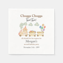 2e Verjaardag Waterverf Brown Train Fun Express Servet