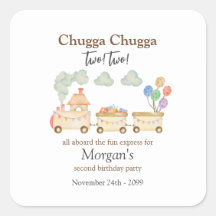 2e Verjaardag Waterverf Brown Train Fun Express
