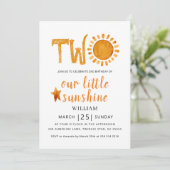 2e verjaardag Waterverf Happy Yellow Sunshine Kaart (Staand voorkant)