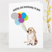 2e verjaardag Wenskaart : Labrador Retriever Kaart (Gele Bloem)