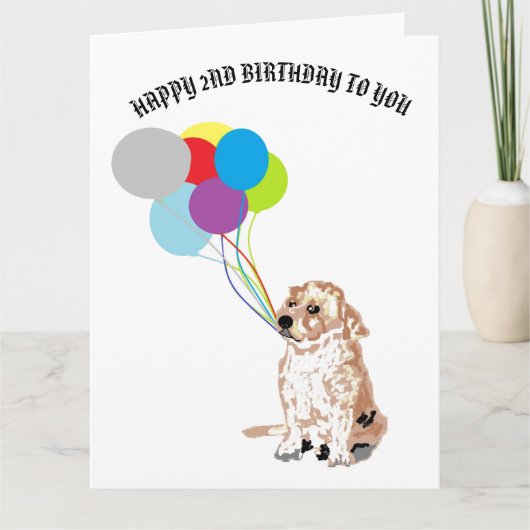 2e verjaardag Wenskaart : Labrador Retriever Kaart (Voorkant)