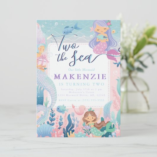 2e verjaardag Zeemeermin Kaart (Staand voorkant)
