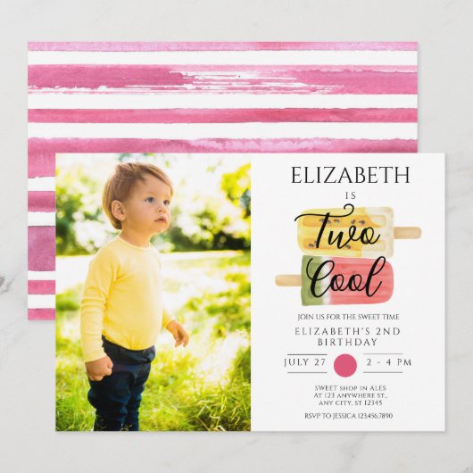 2e Verjaardag Zomer ijsfeest Kaart (Voorkant / Achterkant)