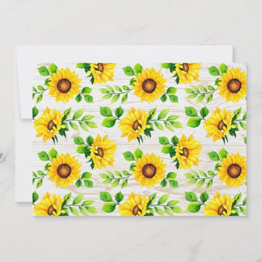 2e verjaardag Zonnebloem & Rustisch hout Foto Kaart (Achterkant)