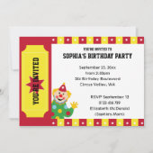 2e verjaardag zwaaien circus clown uitnodiging (Achterkant)