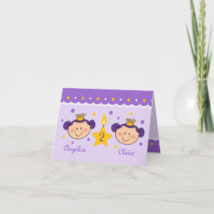 2e verjaardags Twincess kaart