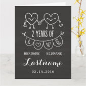 2e verjaardagscadeau voor haar krijt gepersonalise kaart (Gele Bloem)