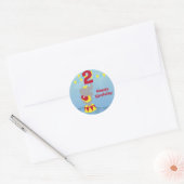 2e Verjaardagscircus Olifant Ronde Stickers (Envelop)