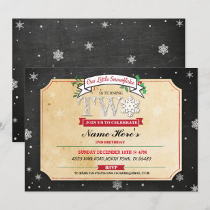 2e verjaardagsfeest 2 Twee Winter Feestelijke IJsu Kaart