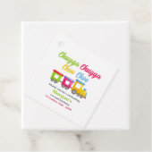 2e verjaardagsfeest Chugga Choo Kleurrijke trein Bedankjes Labels (In situ)